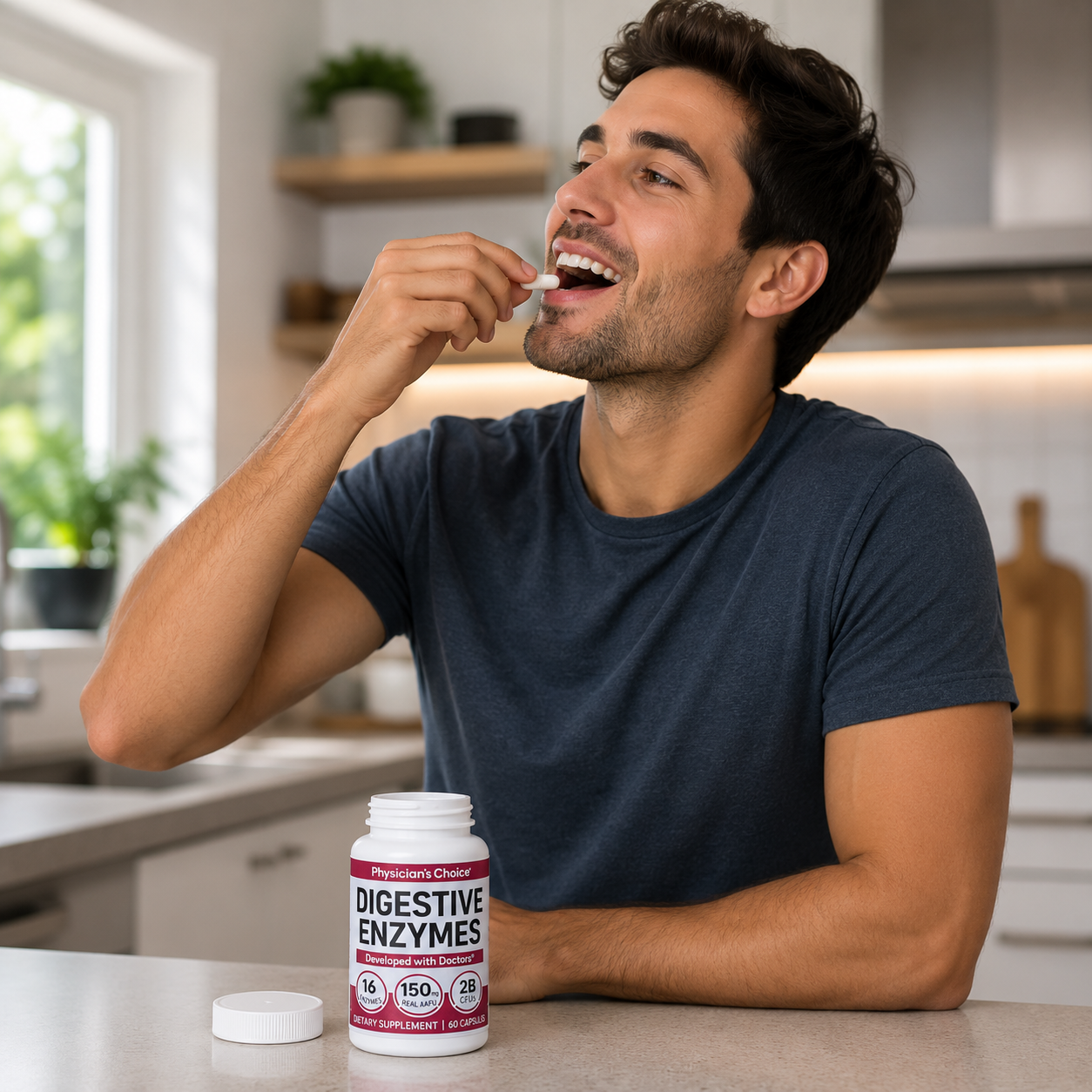 Digestive Enzymes: Alivio de la hinchazón y las molestias durante las comidas con probióticos.