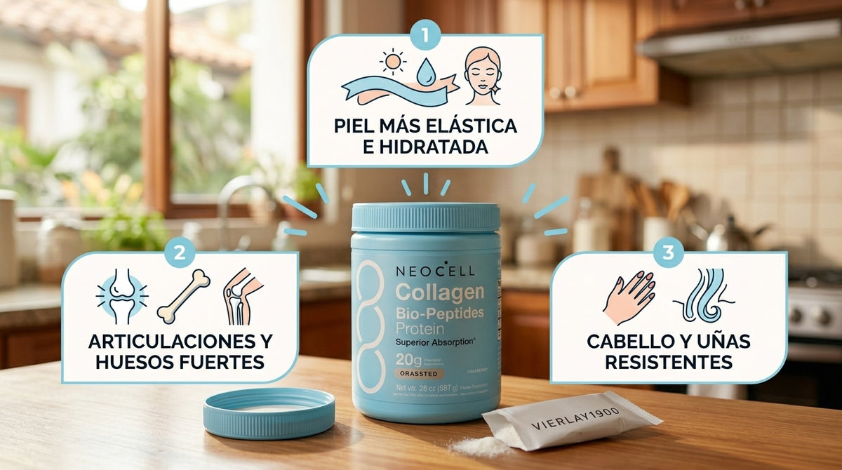 Colágeno Neocell: Piel, cabello y articulaciones más fuertes.